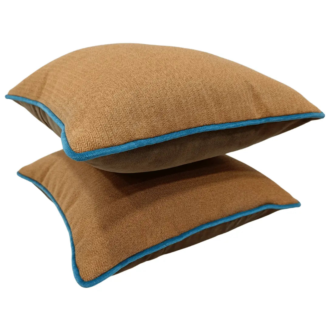 Tan Herringbone Pillow Covers (Set of 2,16×16) | ZIPCushions - view 2
