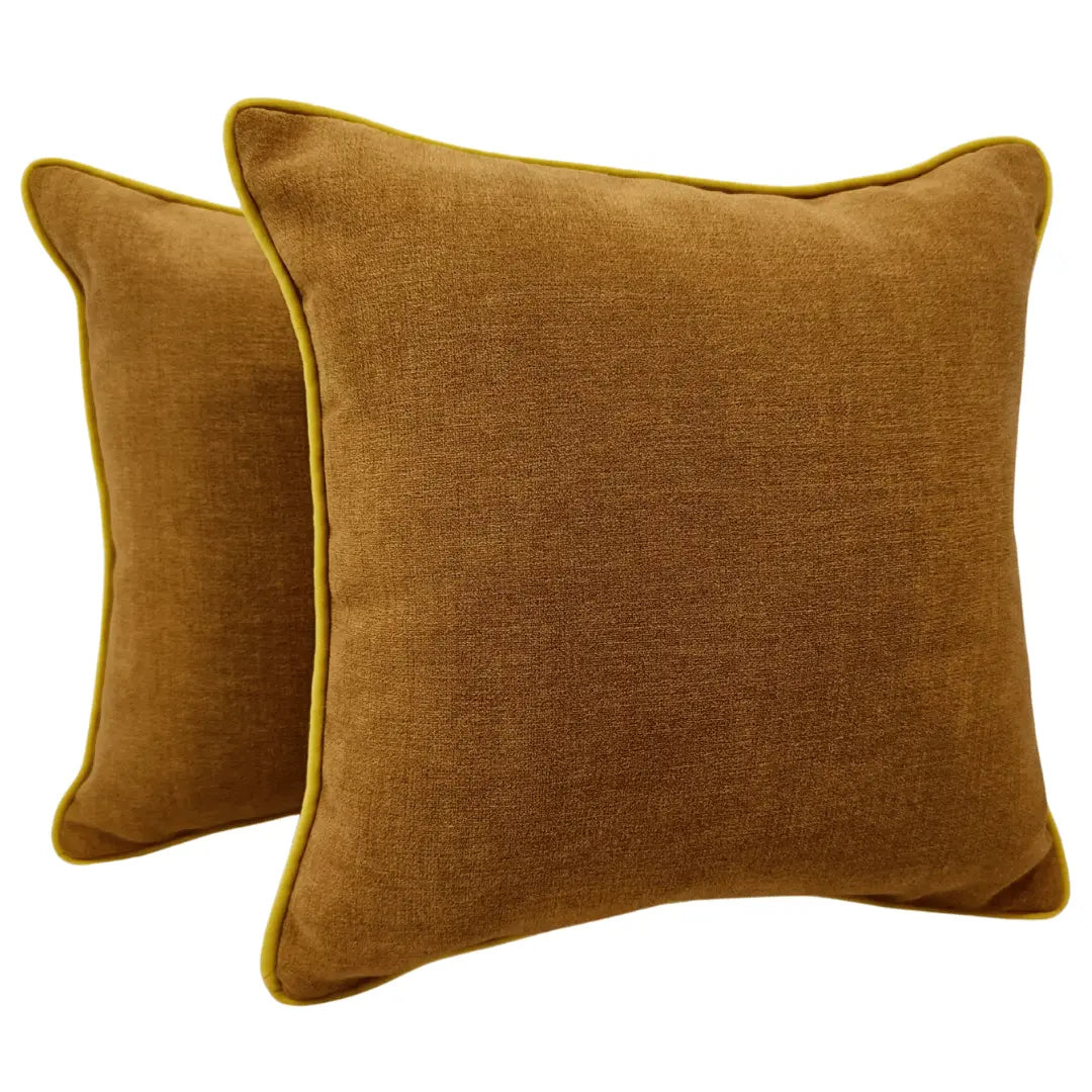 Rust Brown Velvet Pillow Covers (16x16, Set of 2) | ZIPCushions