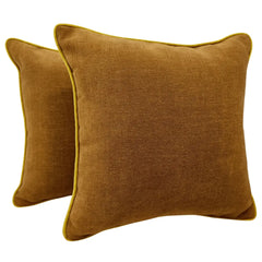 Rust Brown Velvet Pillow Covers (16x16, Set of 2)