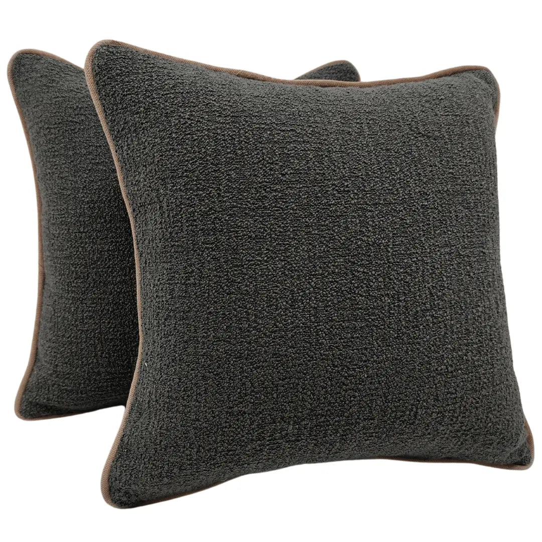 Dark Gray Bouclé Pillow Covers (16x16, Set of 2) | ZIPCushions