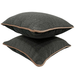 Dark Gray Bouclé Pillow Covers (16x16, Set of 2) - Hover Image