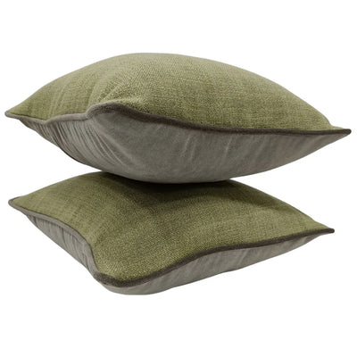 Green & Gray Decorative Pillow Covers (Set of 2, 16x16) - Alternate image