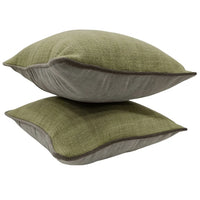 Green & Gray Decorative Pillow Covers (Set of 2, 16x16)