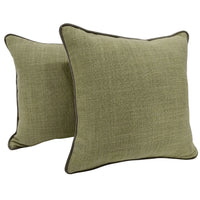 Green & Gray Decorative Pillow Covers (Set of 2, 16x16)