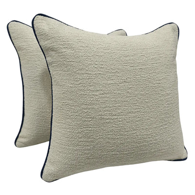 Cozy Ivory Bouclé Pillow Covers (Set of 2,16×16) - Alternate image