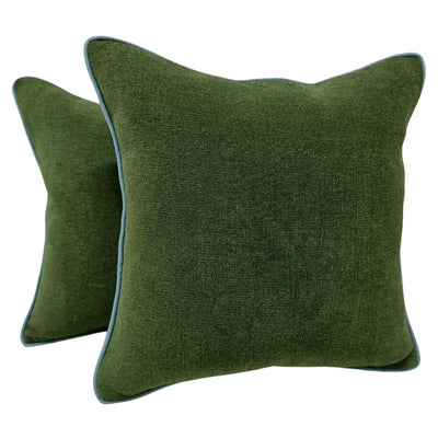 Elegant Green Velvet Pillow Covers (Set of 2, 16x16)