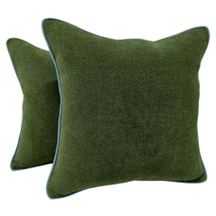Elegant Green Velvet Pillow Covers (Set of 2, 16x16)