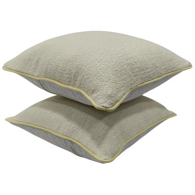 Soft Beige Bouclé Pillow Covers (Set of 2, 16x16) - Alternate image