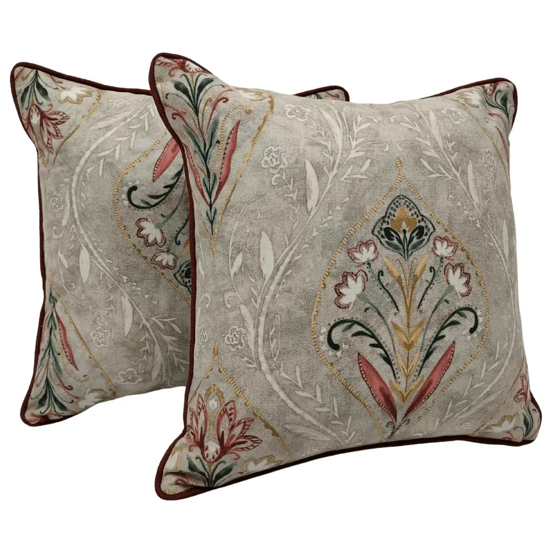 Floral Vintage-Inspired Pillow Covers (16x16, Set of 2) | ZIPCushions