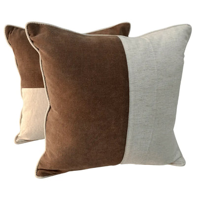 Patchwork Contrast Pillow Covers (16x16, Set of 2)