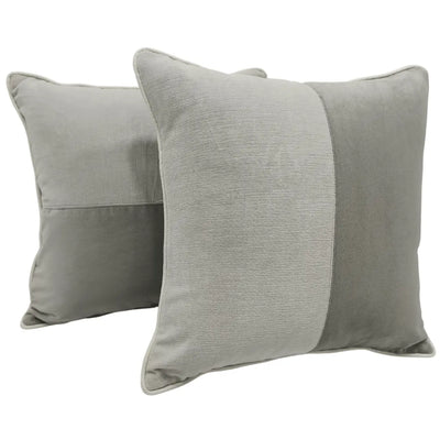 Soft Grey and Slate Dual-Tone Pillow Covers (16×16, Set of 2) - Alternate image