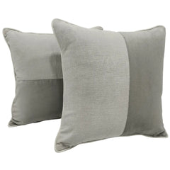 Soft Grey and Slate Dual-Tone Pillow Covers (16×16, Set of 2) - Hover Image