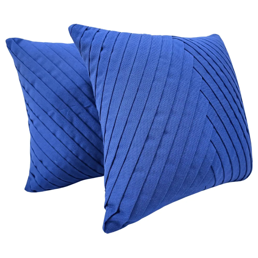 Pleated Blue Pillow Covers (18x18, Set of 2) | ZIPCushions