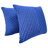 Pleated Blue Pillow Covers (18x18, Set of 2)
