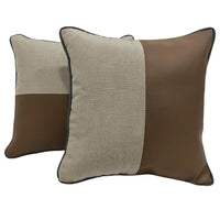Taupe and Brown Outdoor Dual-Tone Pillow Covers (16×16, Set of 2) |  ZIPCushions