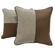 Taupe and Brown Outdoor Dual-Tone Pillow Covers (16×16, Set of 2) | ZIPCushions