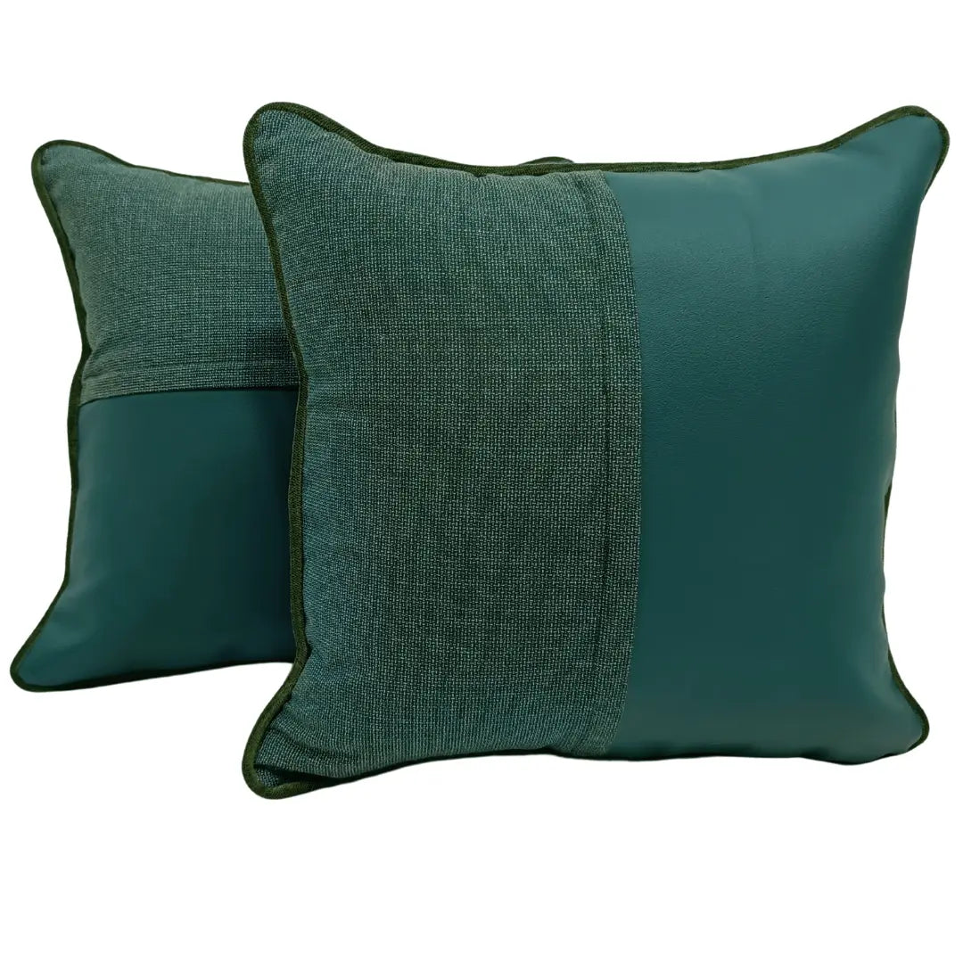 Green and Brown Patchwork Pillow Covers (16×16, Set of 2) | ZIPCushions