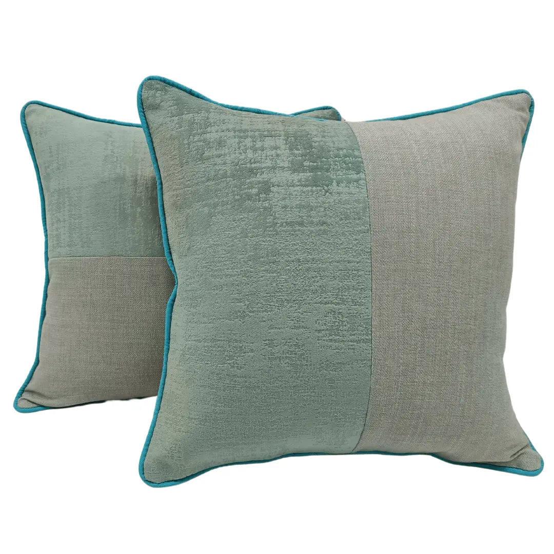 Sage Green and Beige Patchwork Pillow Covers (16×16, Set of 2) | ZIPCushions