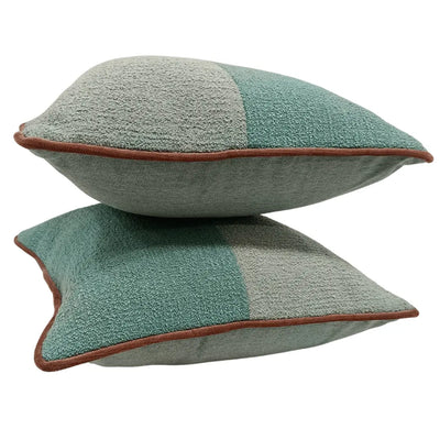 Sage Green and Beige Boucle Pillow Covers (18×18, Set of 2) - Alternate image
