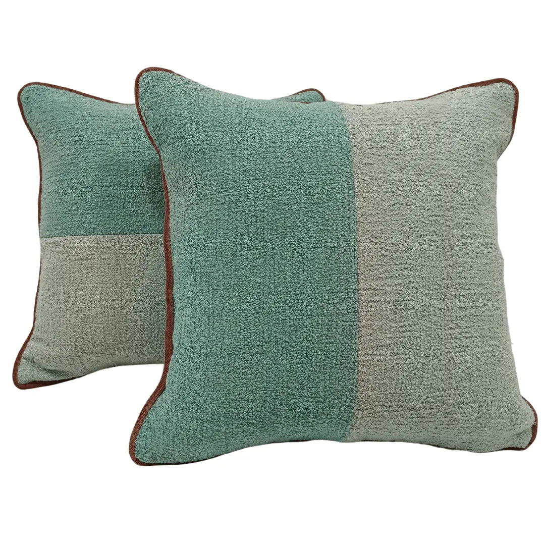 Sage Green and Beige Boucle Pillow Covers (18×18, Set of 2) |  ZIPCushions