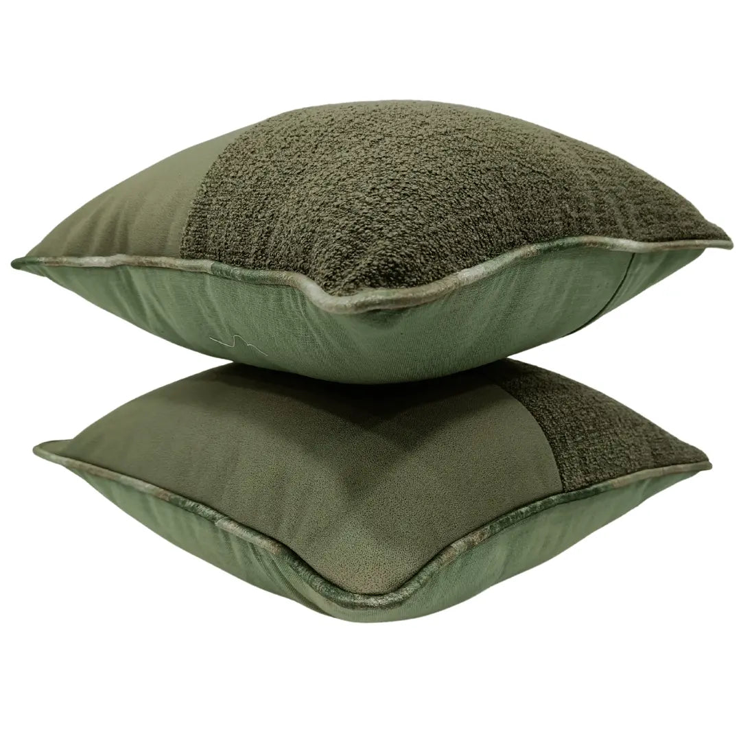 Olive Green Patchwork Pillow Covers (16×16, Set of 2) |  ZIPCushions
