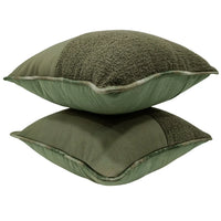 Olive Green Patchwork Pillow Covers (16×16, Set of 2)