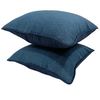 Deep Blue Herringbone Pillow Covers (16×16, Set of 2)
