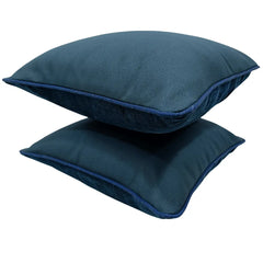 Deep Blue Luxe Pillow Covers (16×16,Set of 2) - Hover Image