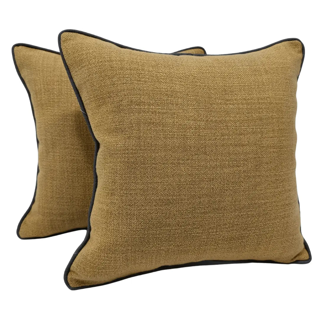 Golden Mustard & Soft Gray Pillow Covers (16×16, Set of 2) | ZIPCushions