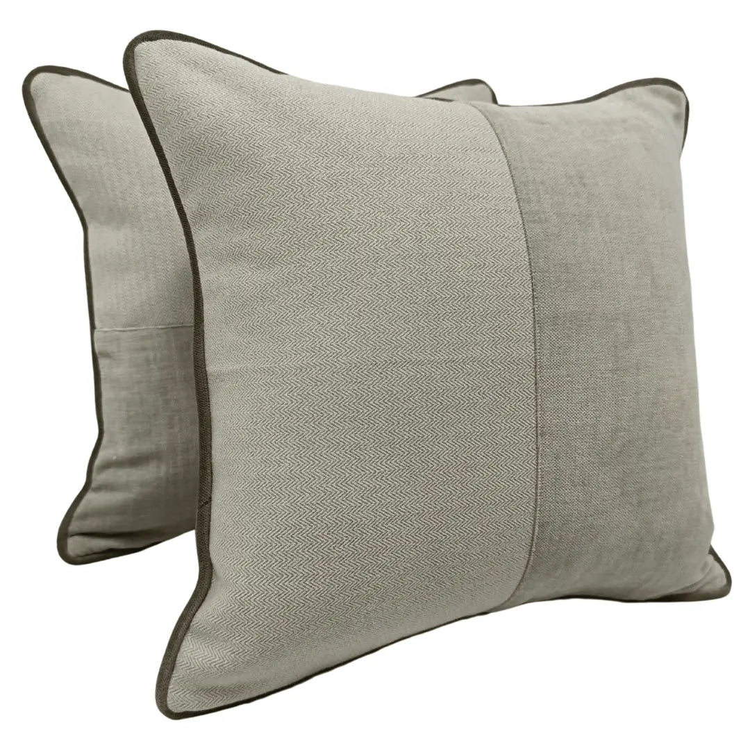 Warm Taupe Textured Pillow Covers (16×16, Set of 2) | ZIPCushions