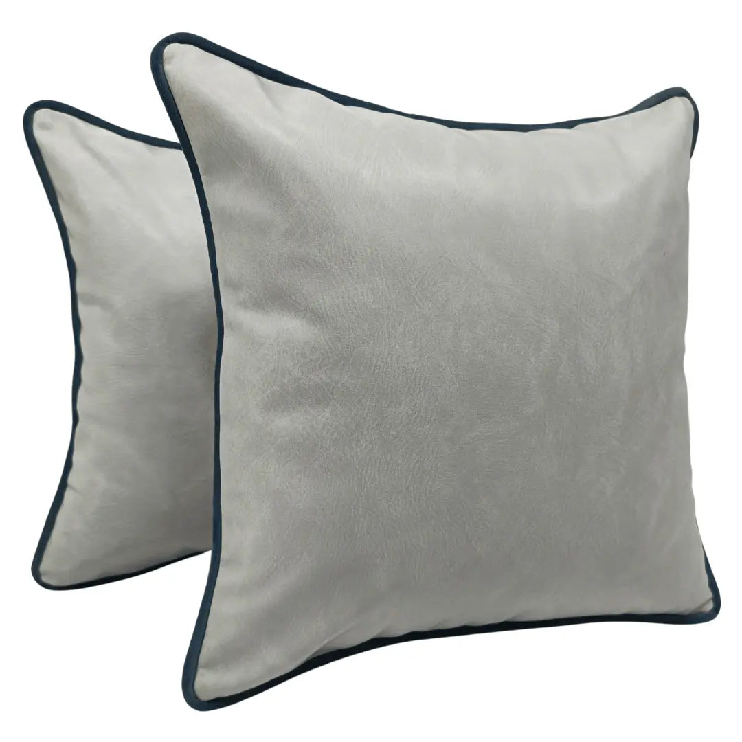 Soft Gray Leather-Like Pillow Covers (Set of 2, 16×16) | ZIPCushions