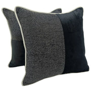 Black and Gray Patchwork Pillow Covers (Set of 2, 16×16) | ZIPCushions