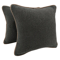 Charcoal Bouclé and Chenille Pillow Covers (Set of 2, 16×16)