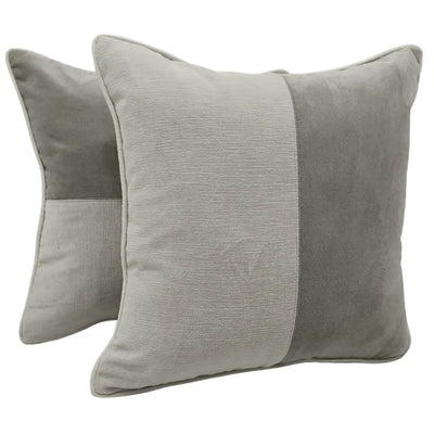 Soft Gray Chenille Pillow Covers  (Set of 2, 16×16) - Alternate image