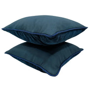 Deep Blue Leather-Like Pillow Covers (Set of 2, 16×16) | ZIPCushions