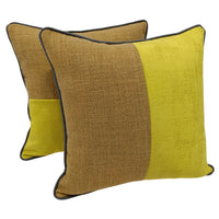 Golden Yellow & Mustard Two-Tone Pillow Covers (Set of 2, 16×16) |  ZIPCushions