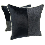 Black & Charcoal Textured Pillow Covers (Set of 2, 16×16) | ZIPCushions