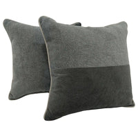Dual Tone Grey Sunbrella Pillow Covers with Piping (16x16, Set of 2)