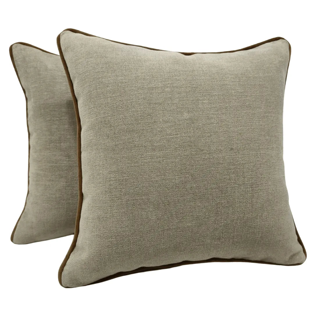 Warm Taupe Pillow Covers (Set of 2, 16×16) | ZIPCushions