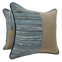 Blue & Neutral Textured Pillow Covers (Set of 2, 16×16) |  ZIPCushions