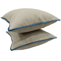 Beige Faux Leather Pillow Covers (Set of 2, 16×16) |  ZIPCushions