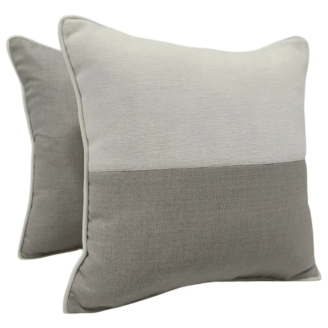 Neutral Two-Tone Pillow Covers (Set of 2, 16×16) | ZIPCushions