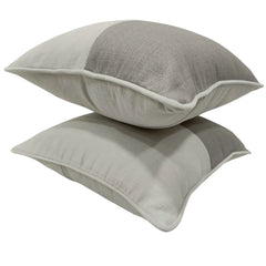 Neutral Two-Tone Pillow Covers (Set of 2, 16×16) - Hover Image