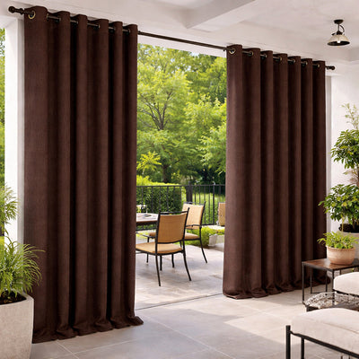Sunbrella Canvas Mink Brown Curtain - alternate view