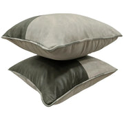 Olive Green & Cream Faux Leather Pillow Covers (Set of 2, 16×16) | ZIPCushions