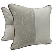 White & Taupe Embroidered Pillow Covers (Set of 2, 16×16) | ZIPCushions