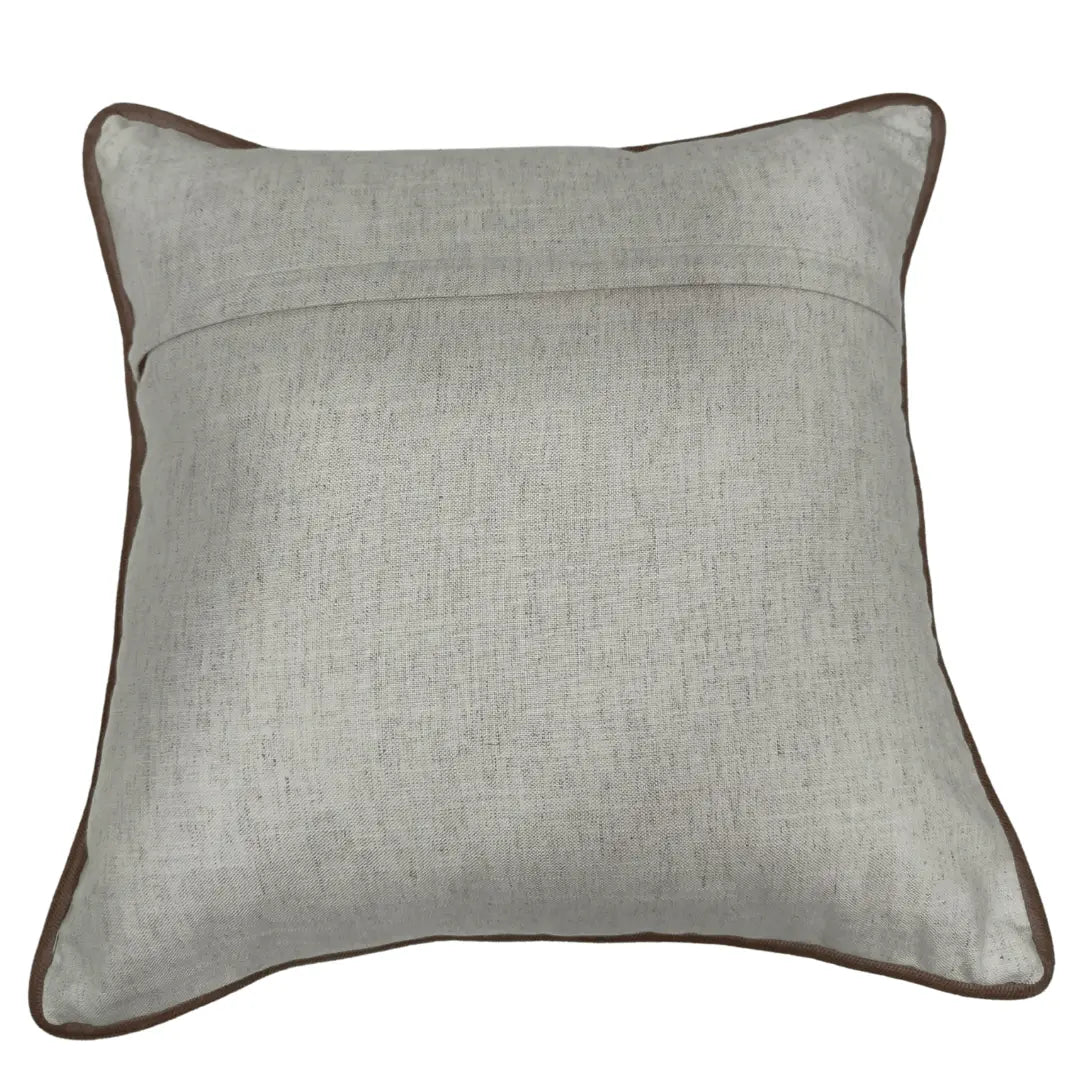 White & Taupe Embroidered Pillow Covers (Set of 2, 16×16) | ZIPCushions