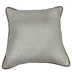 White & Taupe Embroidered Pillow Covers (Set of 2, 16×16)