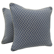 Outdoor Herringbone Navy Pillow Covers (Set of 2, 16×16) | ZIPCushions