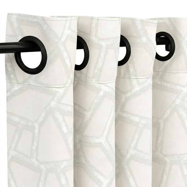 Custom Oyster Collage Jacquard Curtain - Hover Image